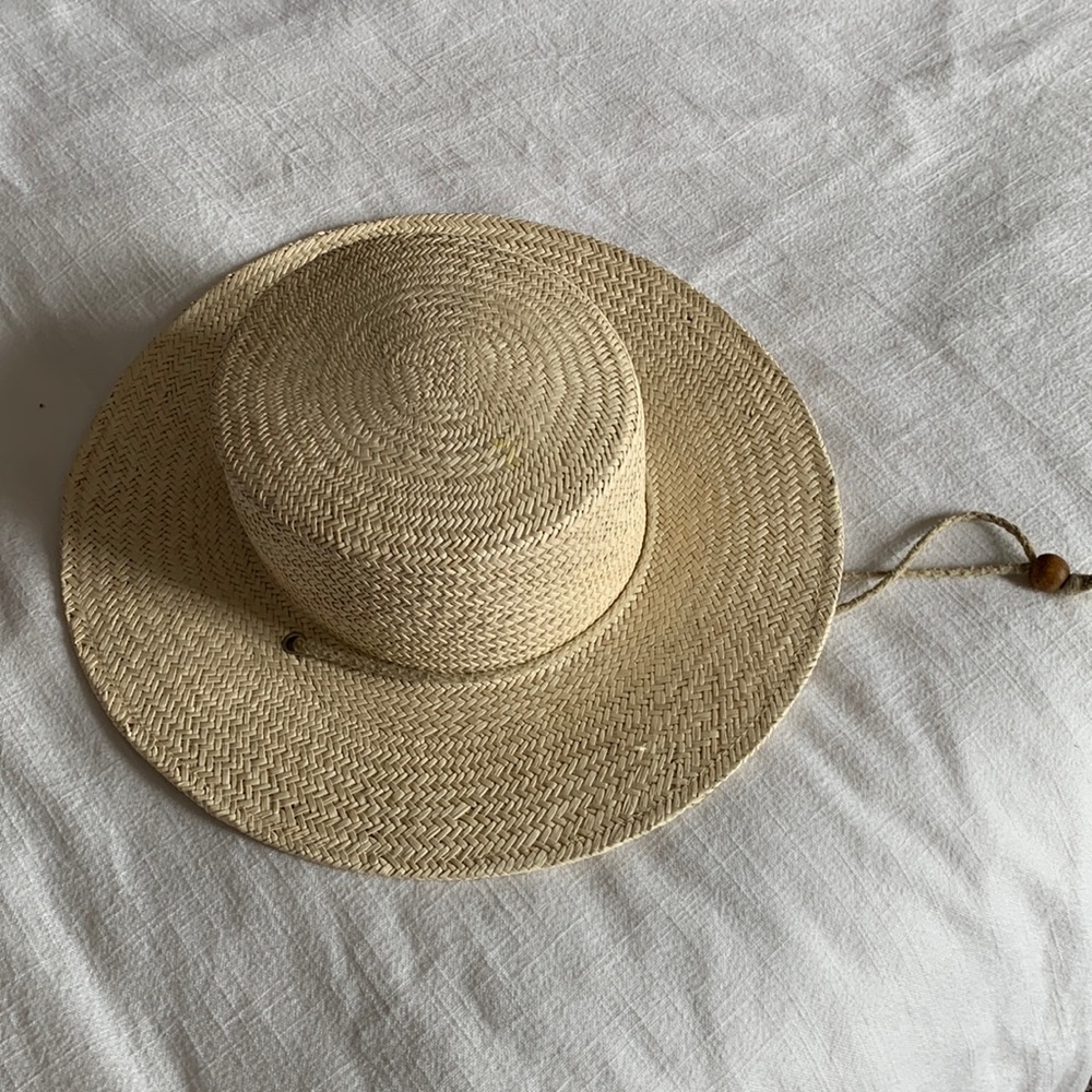 Lack of Color Wanderer Boater off white straw size Small 55cm